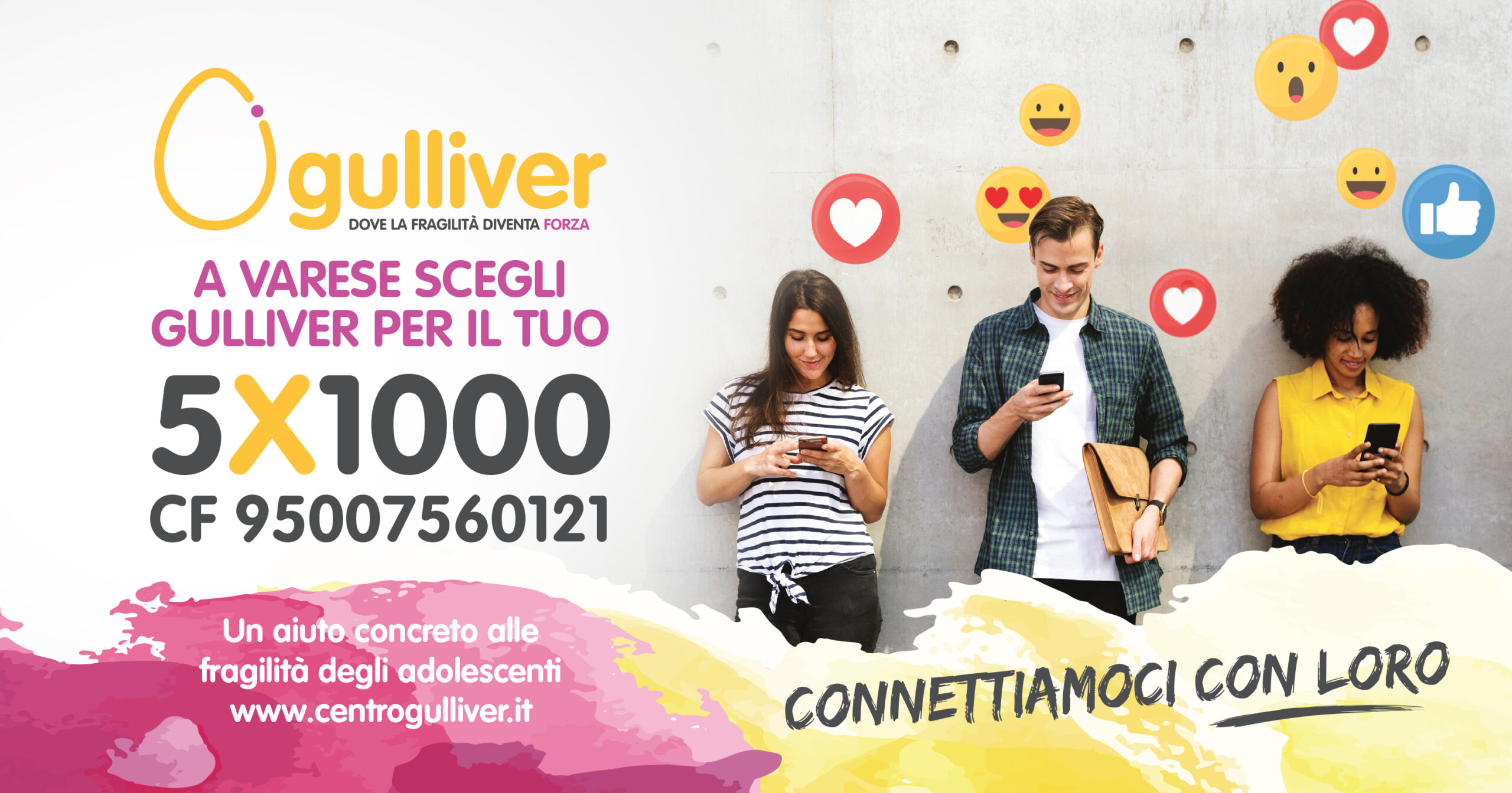 5x1000 - Con la tua firma faremo grandi cose - Centro Gulliver Varese